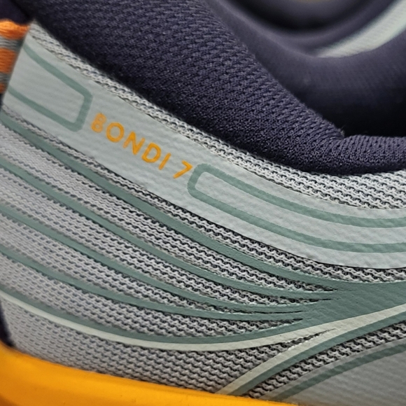 Hoka Womens Bondi 7 Blue Running Sneakera Shoes Size 9.5 - Picture 3 of 13